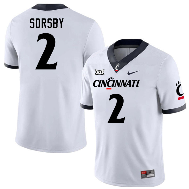 Cincinnati Bearcats #2 Brendan Sorsby College Football Jerseys Stitched-White